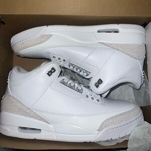 Jordan 3 - Pure Money - Men's White and Light Gray Sneakers